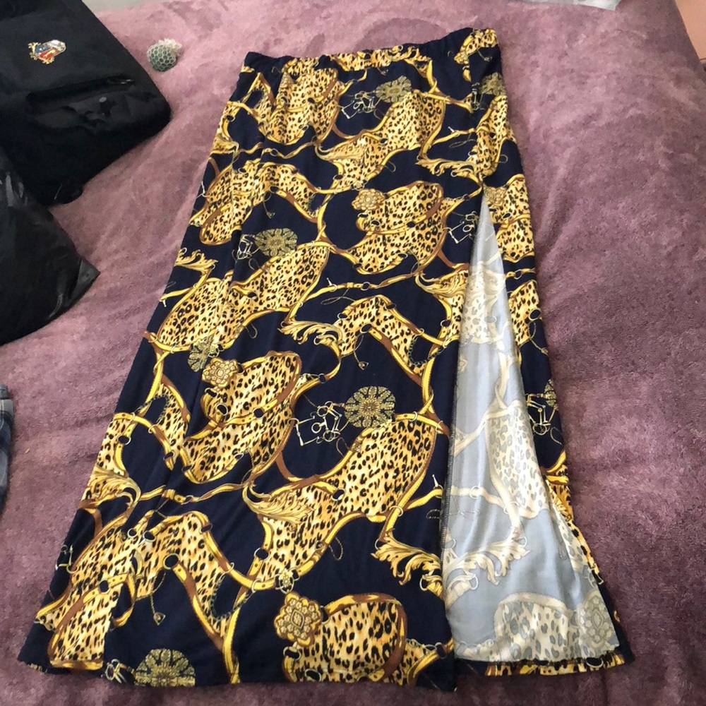 COPY - Brand new fashion nova size 2X leopard print with navy blue skirt